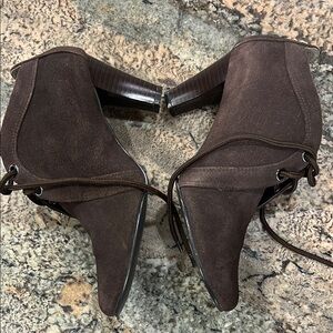 Brown Suede Heeled Boots with Stiletto Heel